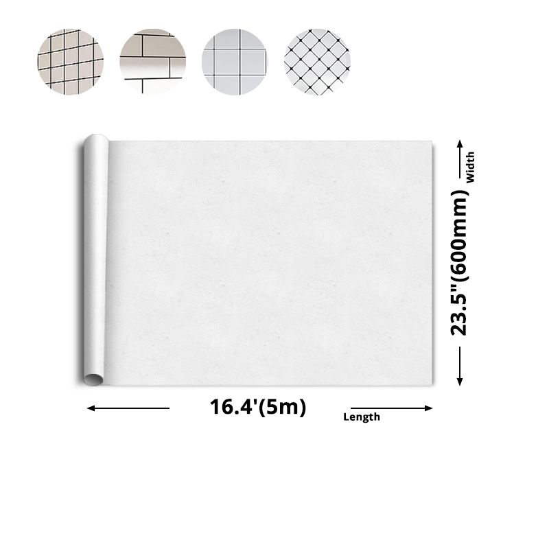 Avtoit | White Peel & Stick Tile Mirror Plastic Grid Wallpaper for Kitchen and Bathroom