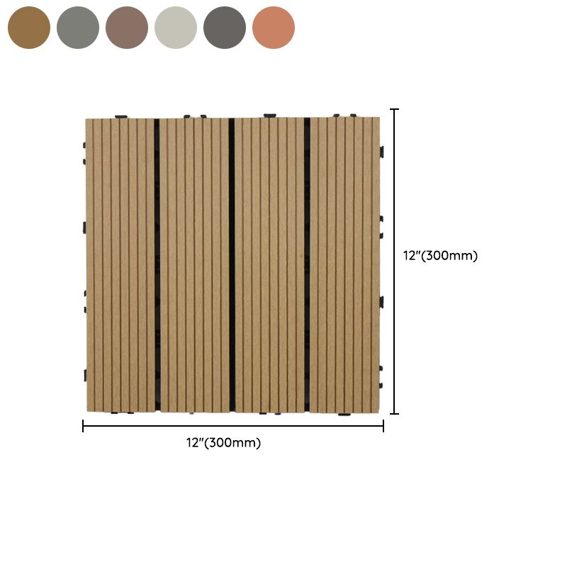 Avtoit | Square Click Patio Floor Tiles Stripe Pattern Tile Set Floorboard