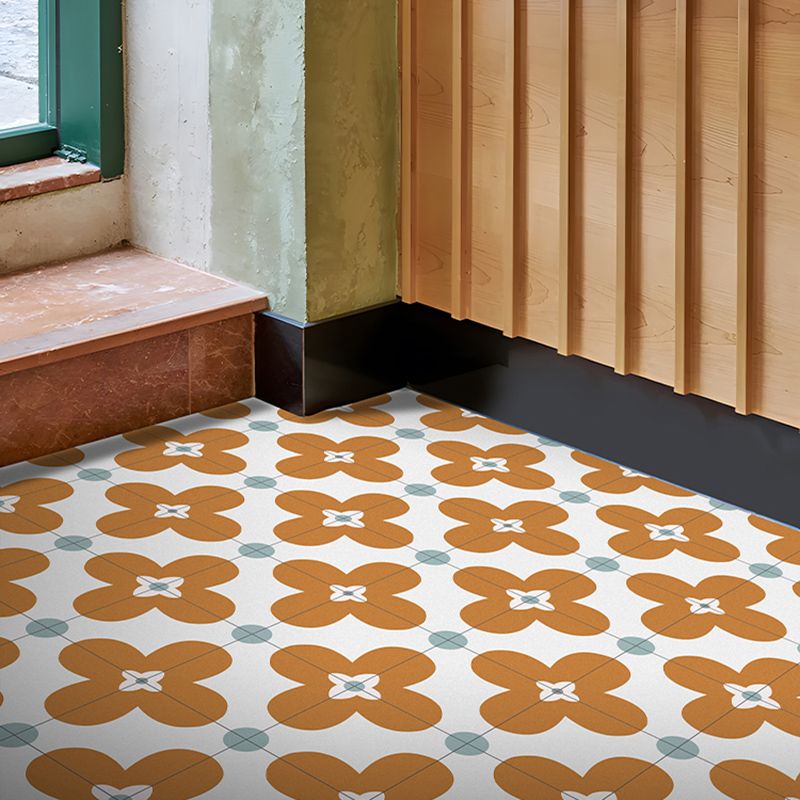 Avtoit | Square Inner Layer Vinyl Flooring Flower Pattern Peel and Stick Waterproof Vinyl Flooring