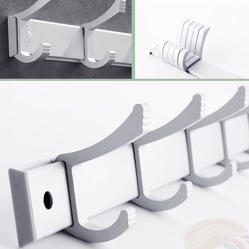 Avtoit | Contemporary silver metal bathroom accessory set with towel rack