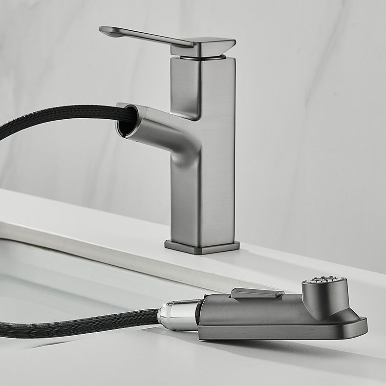 Avtoit | Modern Brass Water Faucet Center Mount Bathroom Faucet with Water Hose