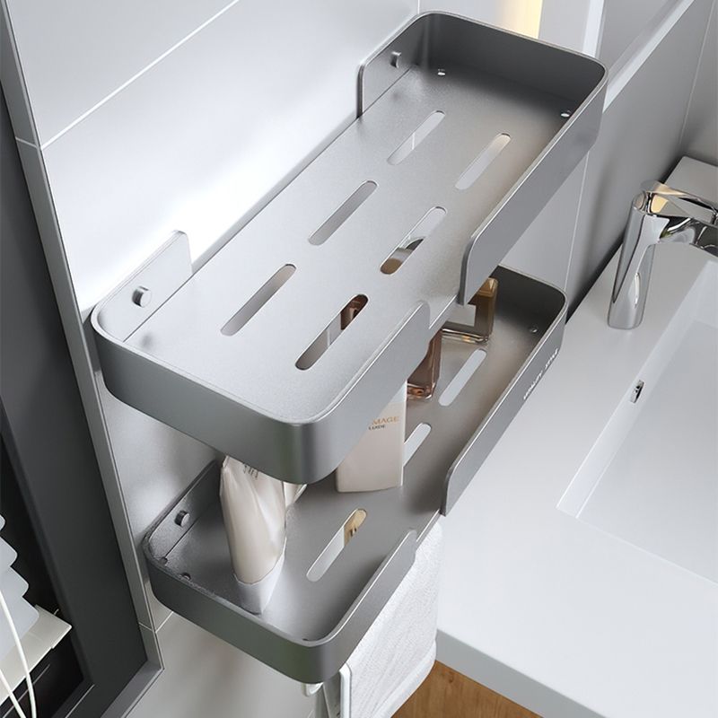 Avtoit | 3-piece modern bathroom hardware set aluminum bathroom shelf in gray