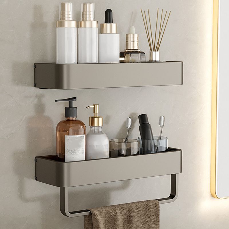 Avtoit | Contemporary Aluminum Bathroom Accessory Set Gray Bath Shelf