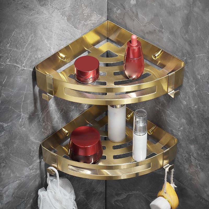 Avtoit | Modern Gold/Silver 3-piece Bathroom Accessories Set, Bath Shelf