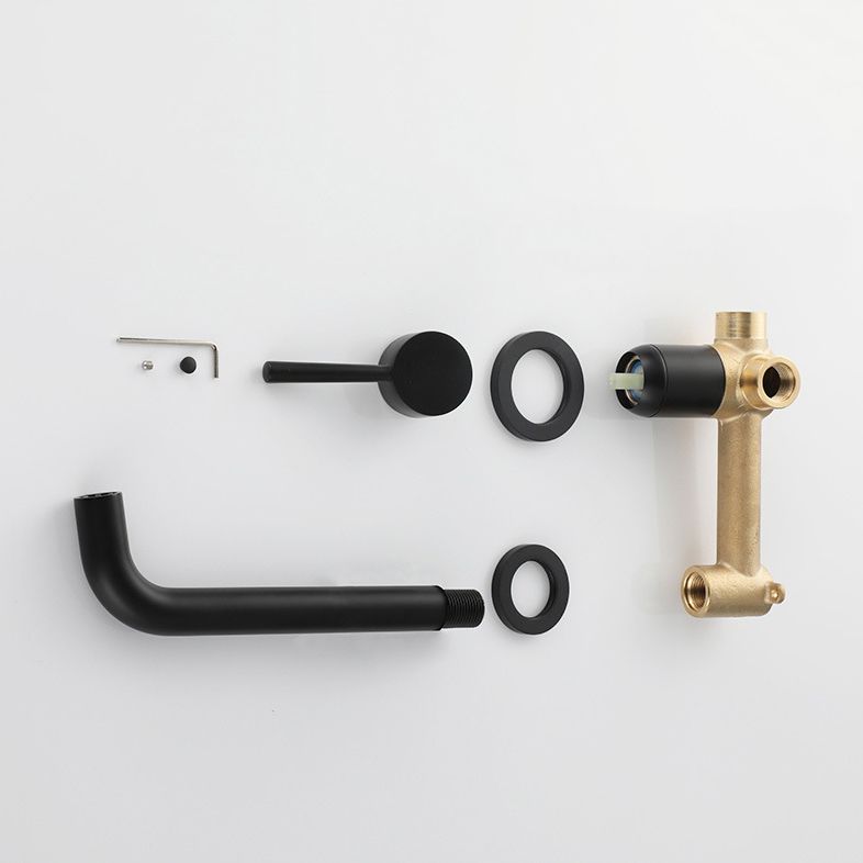 Avtoit | Industrial Sink Faucet Brass Lever Handles Low Arc Wall Mounted Bathroom Faucet