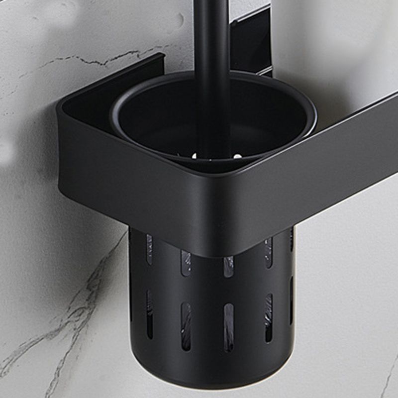 Avtoit | 7-piece bathroom hardware set matte black/gray with bath shelf/towel holder/bath towel hooks