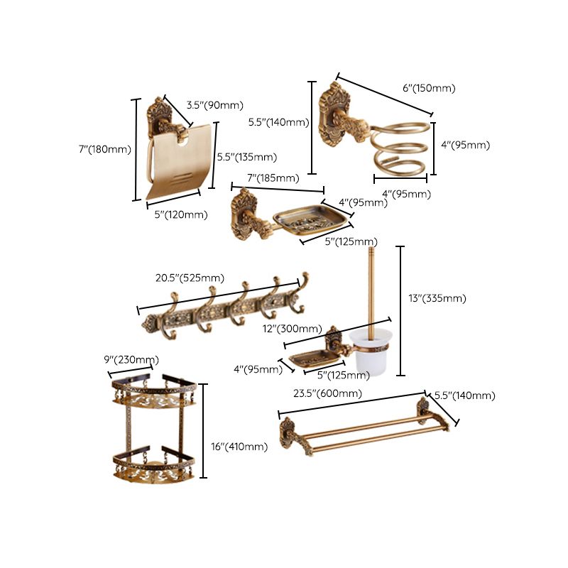 Avtoit | Traditional Bathroom Accessories Set Gold Bathroom Accessories Kit