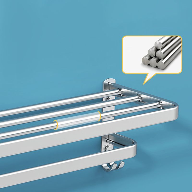 Avtoit | Minimalism Gray Bathroom Accessories Set Contemporary Style Aluminum Towel Rack