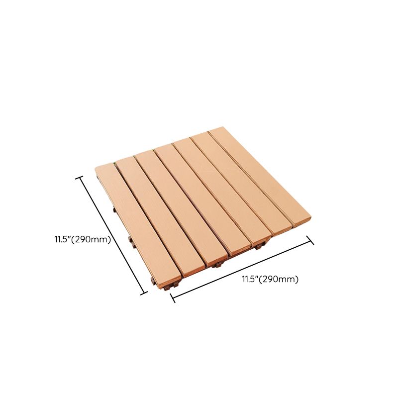 Avtoit | Yellow 6-Slat Square Wood Floor Tiles Click System Floor Tiles