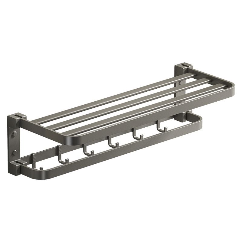 Avtoit | Modern Gray Bathroom Accessory Set Aluminum Stainless Steel Bathroom Shelf/Towel Hooks/Towel Bar