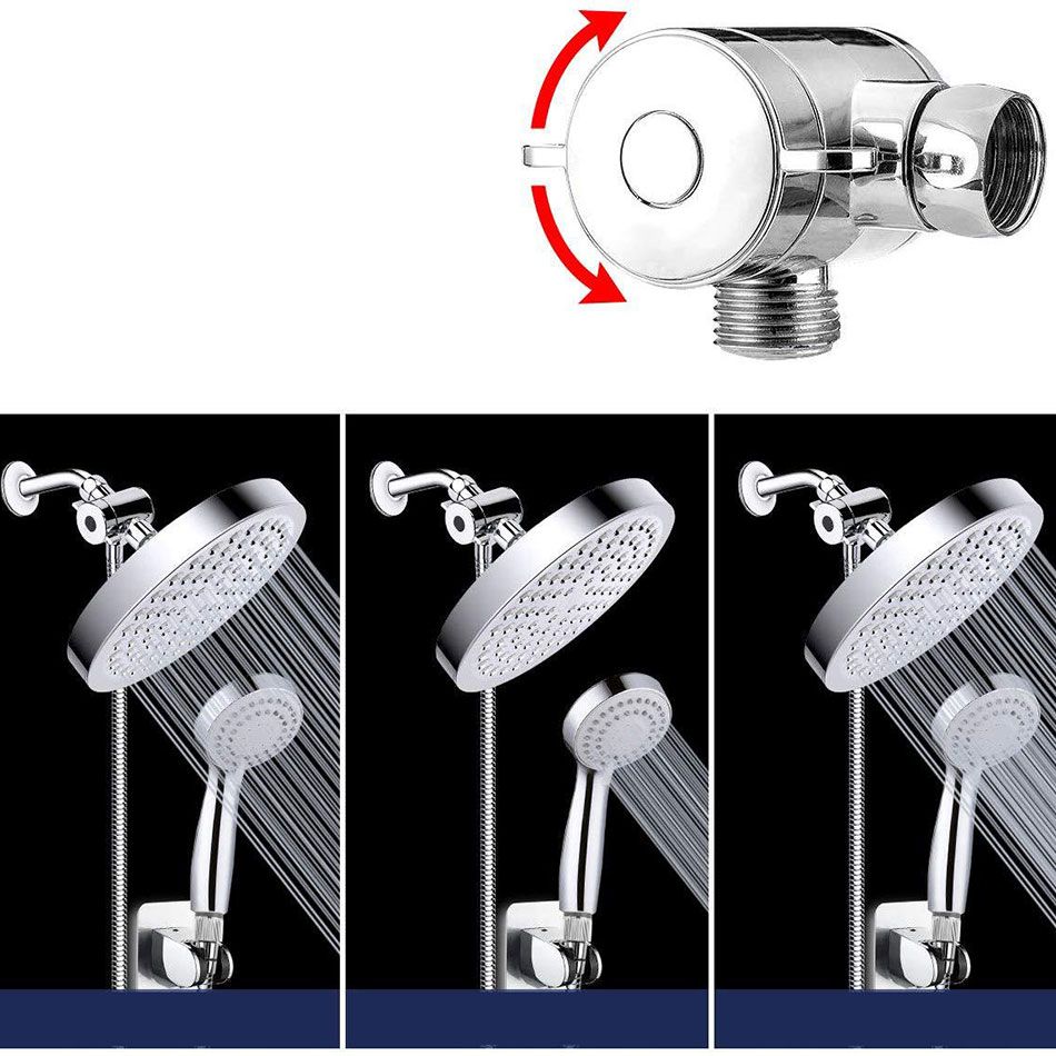 Avtoit | Modern Standard Shower Set Double Round Metal Adjustable Spray Pattern Shower Head