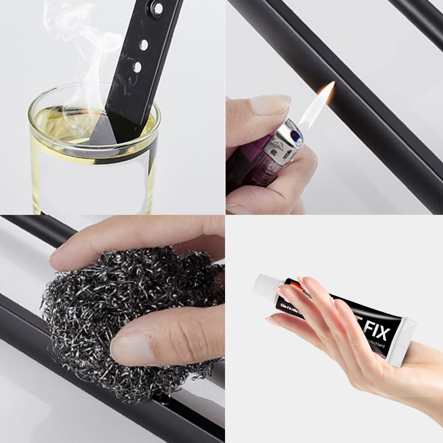 Avtoit | Modern Aluminum Bathroom Accessory Set Matte Black Bathroom Shelf/Towel Holder/Paper Holder
