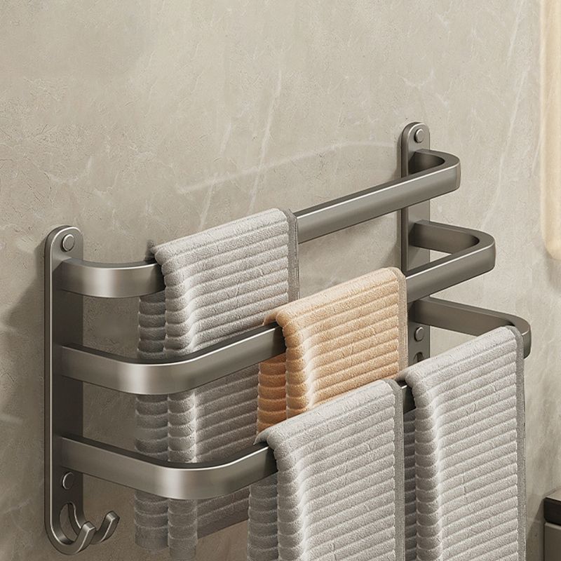 Avtoit | 2-piece modern bathroom accessory set made of aluminum matte gray towel bar