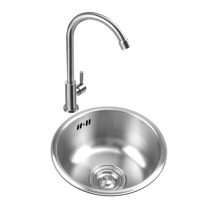 Avtoit | Round Stainless Steel Kitchen Sink with Drain Assembly Built-in Sink
