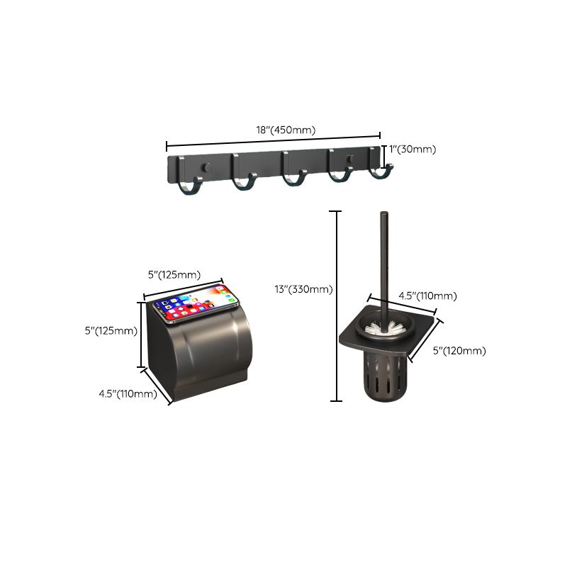Avtoit | Modern Bathroom Hardware Set Matte Black Metal Bathroom Accessories Kit