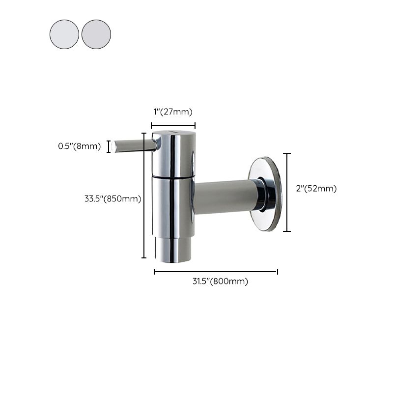 Avtoit | Contemporary Wall-Mounted Bathroom Faucet Single Hole Low Arc Solid Brass Circular Faucet