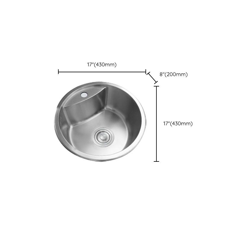 Avtoit | Round Stainless Steel Kitchen Sink with Drain Assembly Built-in Sink