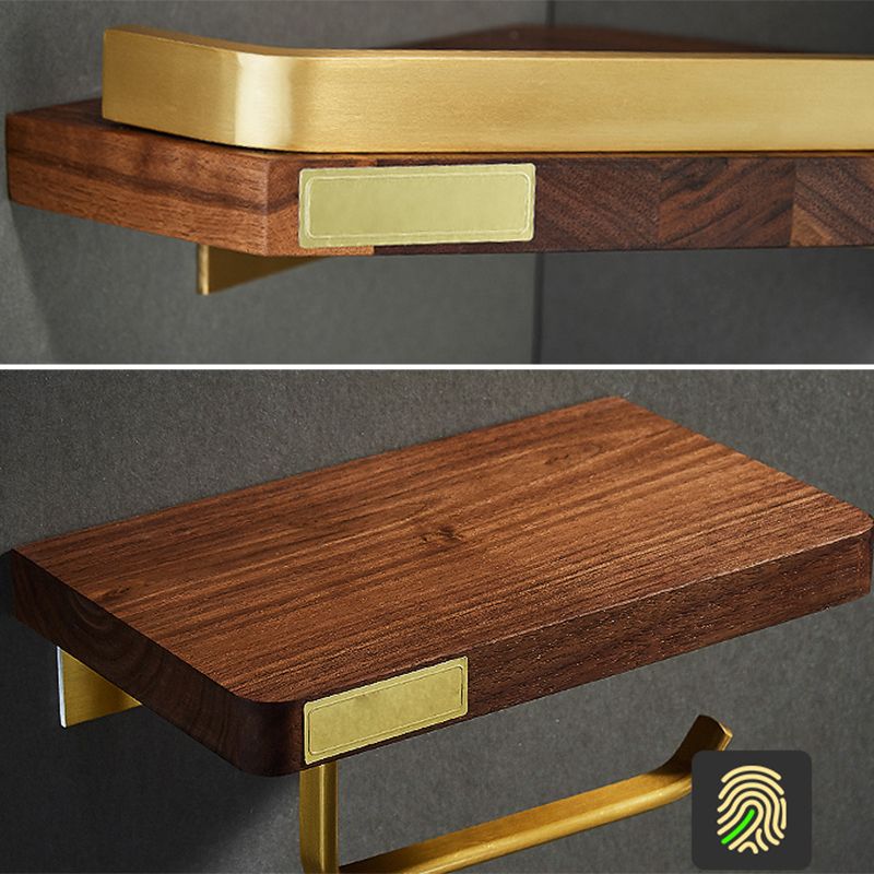 Avtoit | 6-piece walnut bathroom accessory set metal gold bath hardware set
