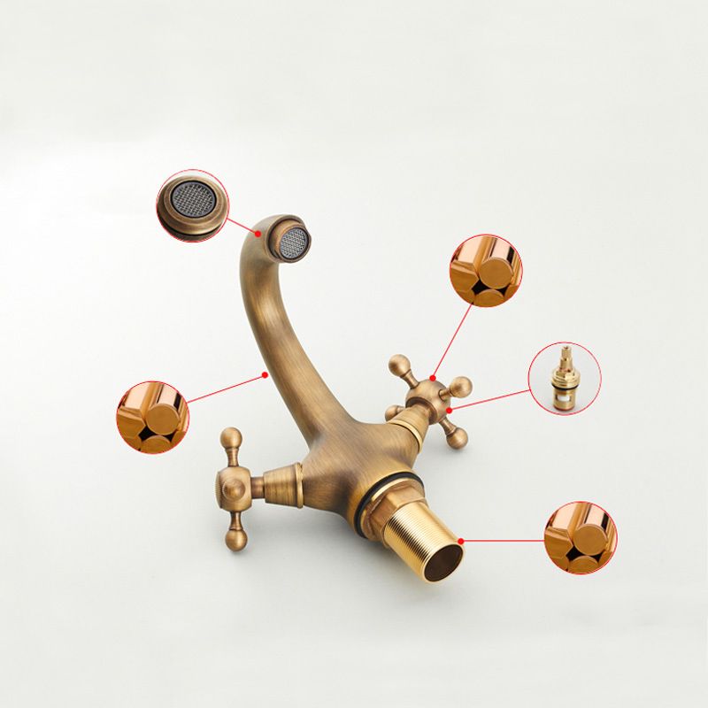 Avtoit | Vintage Widespread Bathroom Faucet Industrial Cross Handles Basin Faucet