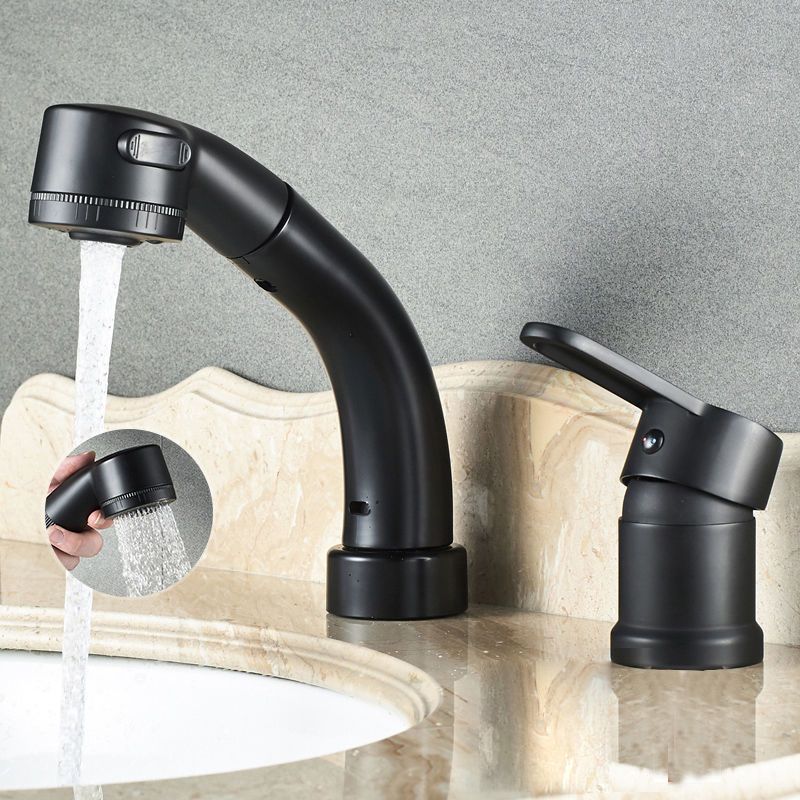 Avtoit | Modern Style Sink Faucet Copper Handle Low Arc Pull-Out Sink Faucet
