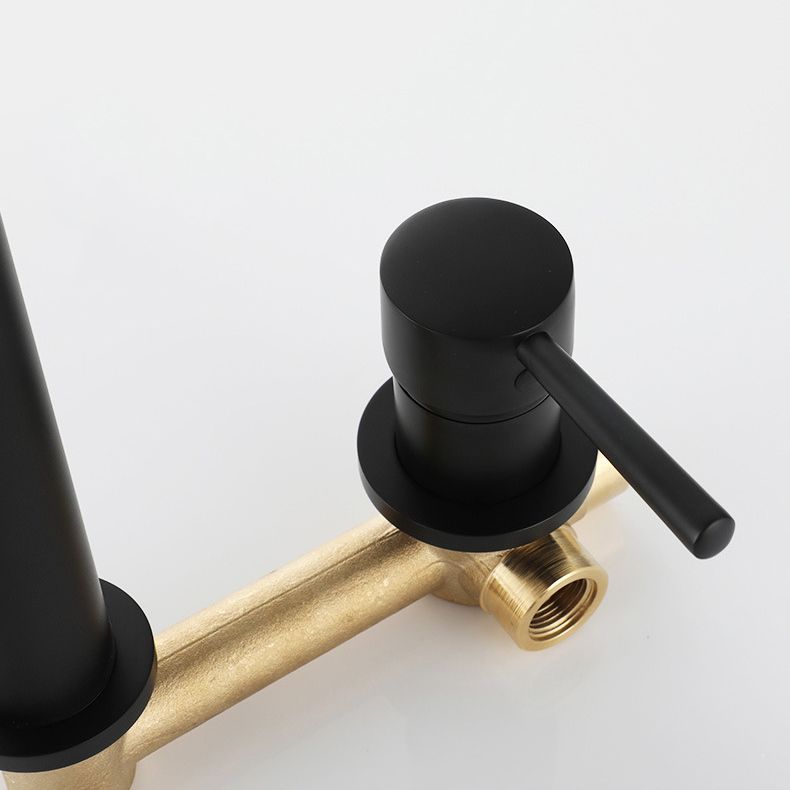Avtoit | Industrial Sink Faucet Brass Lever Handles Low Arc Wall Mounted Bathroom Faucet