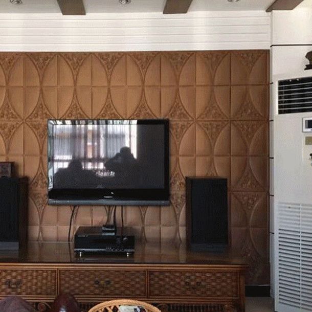 Avtoit | Modern Style Plastic Wall Panel Living Room Peel and Stick 3D Wall Covering