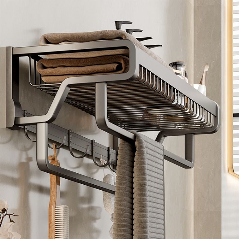 Avtoit | Contemporary bathroom accessory set made of matte stainless steel-aluminum with bathrobe hook/towel rail