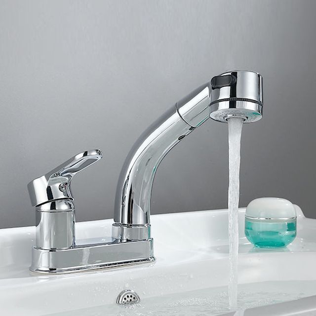 Avtoit | Modern Style Sink Faucet Copper Handle Low Arc Pull-Out Sink Faucet
