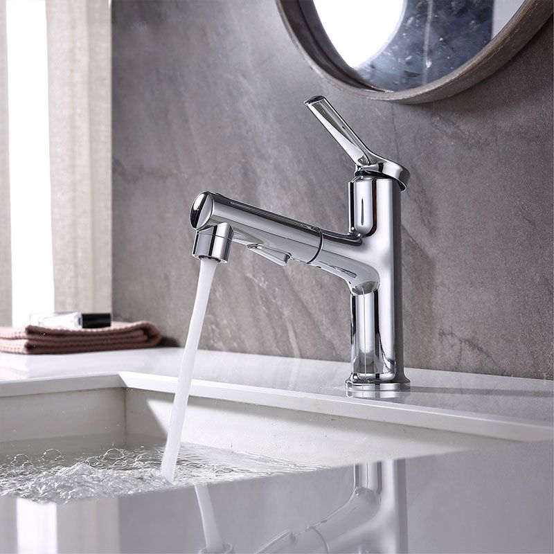 Avtoit | Contemporary Single Handle Faucet Retractable Sink Faucet with Lever Handle