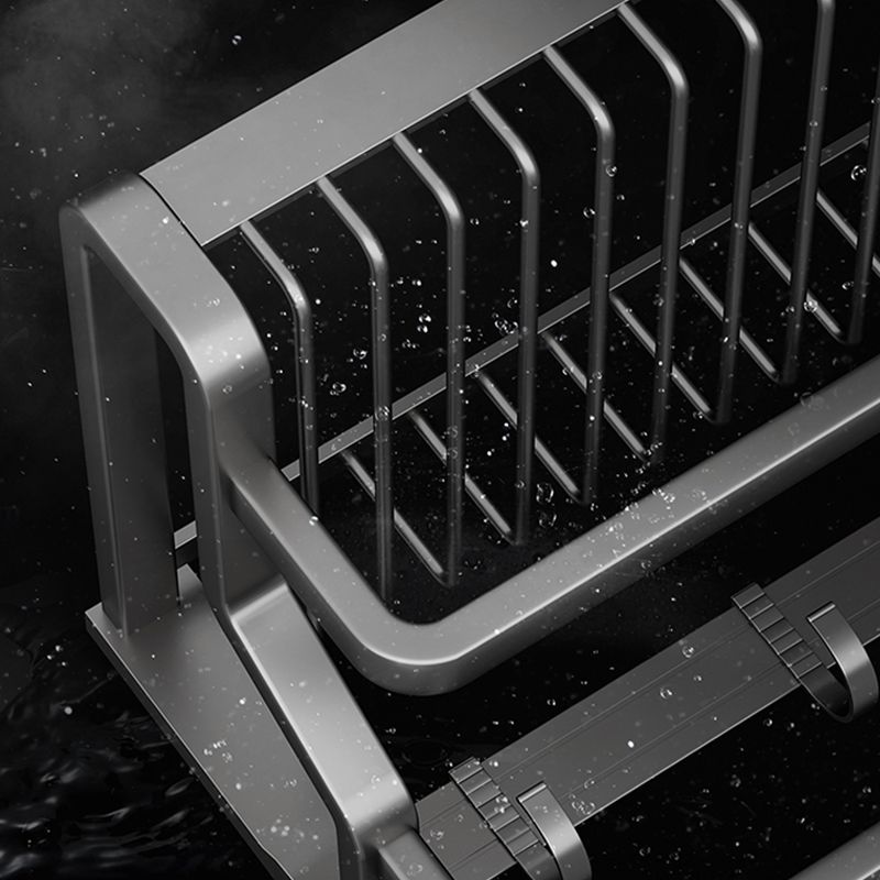 Avtoit | Contemporary bathroom accessory set made of matte stainless steel-aluminum with bathrobe hook/towel rail