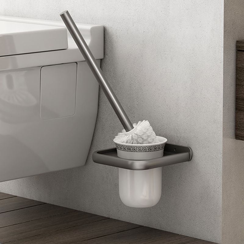Avtoit | Gray contemporary bathroom accessory set Bathroom shelf/towel holder & bathrobe hook incl.