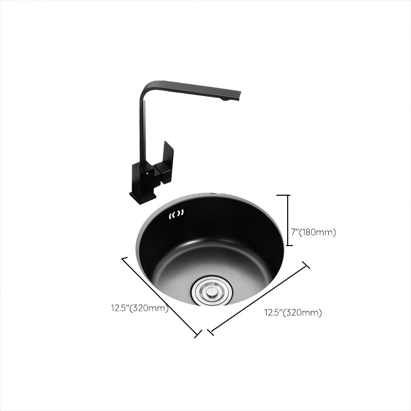 Avtoit | Single Bowl Kitchen Sink Round Stainless Steel Sink with Drain Basket Kits
