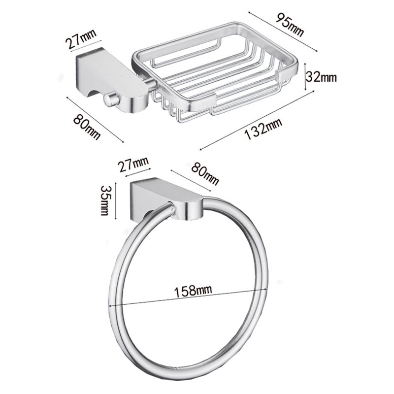 Avtoit | 6-piece chrome bathroom accessory as a single item or as a set with towel ring bar