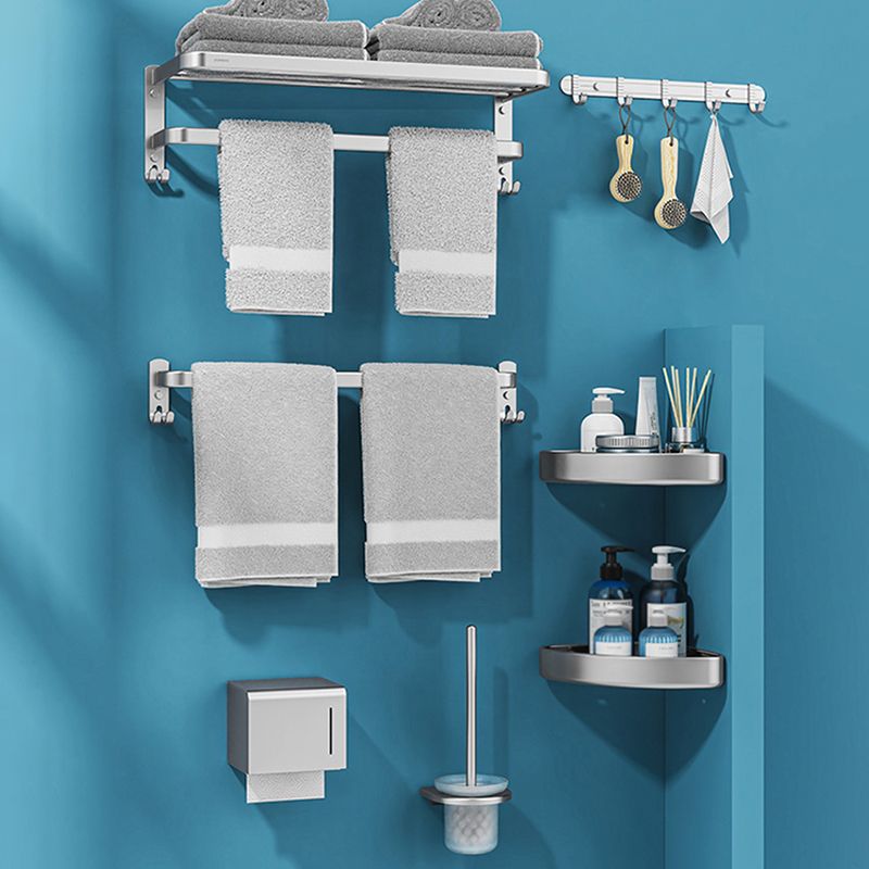 Avtoit | Minimalism Gray Bathroom Accessories Set Contemporary Style Aluminum Towel Holder