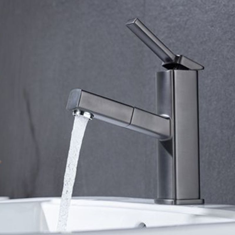 Avtoit | Contemporary Vessel Sink Faucet Copper Single Handle Low Arc Pull Down Vessel Faucet