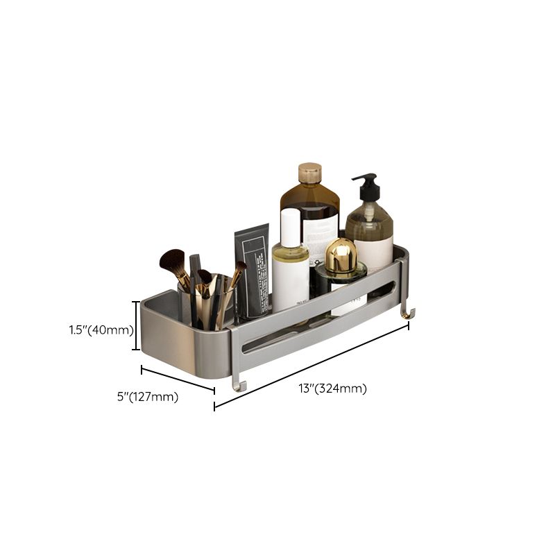 Avtoit | Contemporary Aluminum Bathroom Accessory Set Gray Bath Shelf