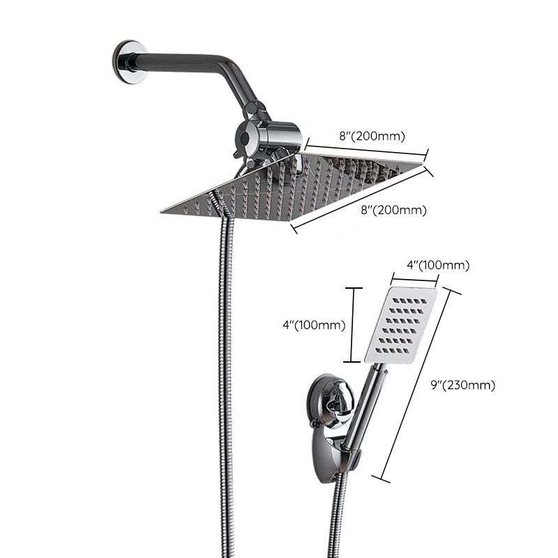 Avtoit | Square Metal Double Shower Heads Modern Shower with Shower Hose