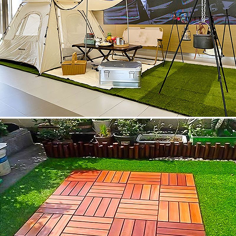 Avtoit | Outdoor Deck tiles with striped detail composite snap parts wood deck tiles