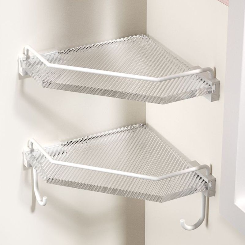 Avtoit | White & clear acrylic bathroom accessory set with towel holder/paper holder/robe hooks