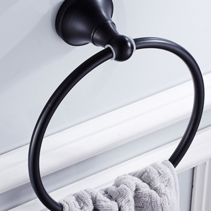 Avtoit | Metal Bathroom Set 4-piece Traditional Style Black Bathroom Accessory Set
