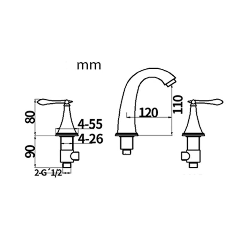 Avtoit | Traditional Style Roman Tub Faucet Copper Wall Mounted Roman Tub Faucet