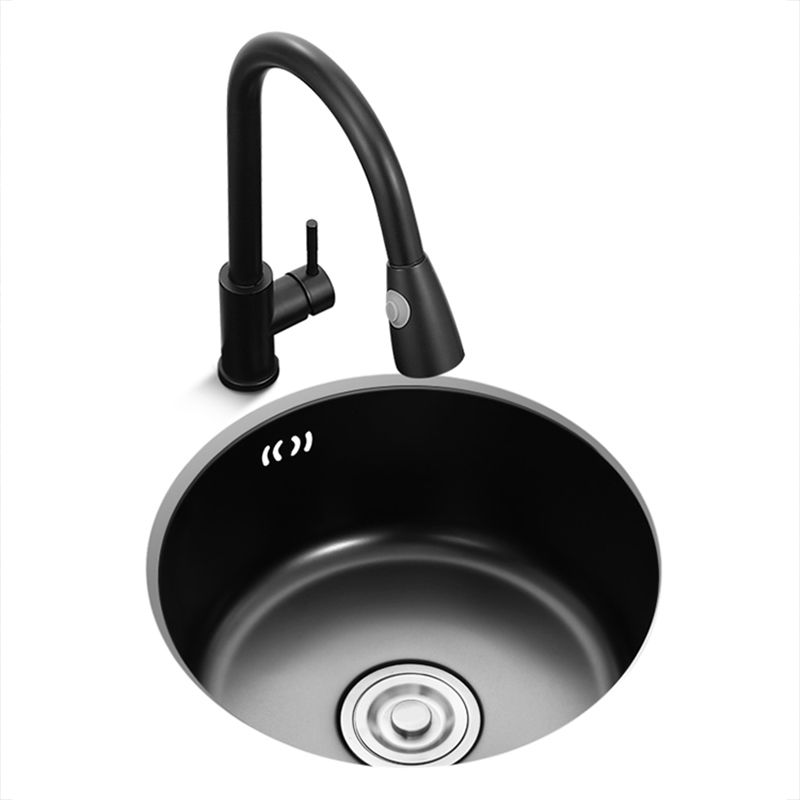 Avtoit | Single Bowl Kitchen Sink Round Stainless Steel Sink with Drain Basket Kits