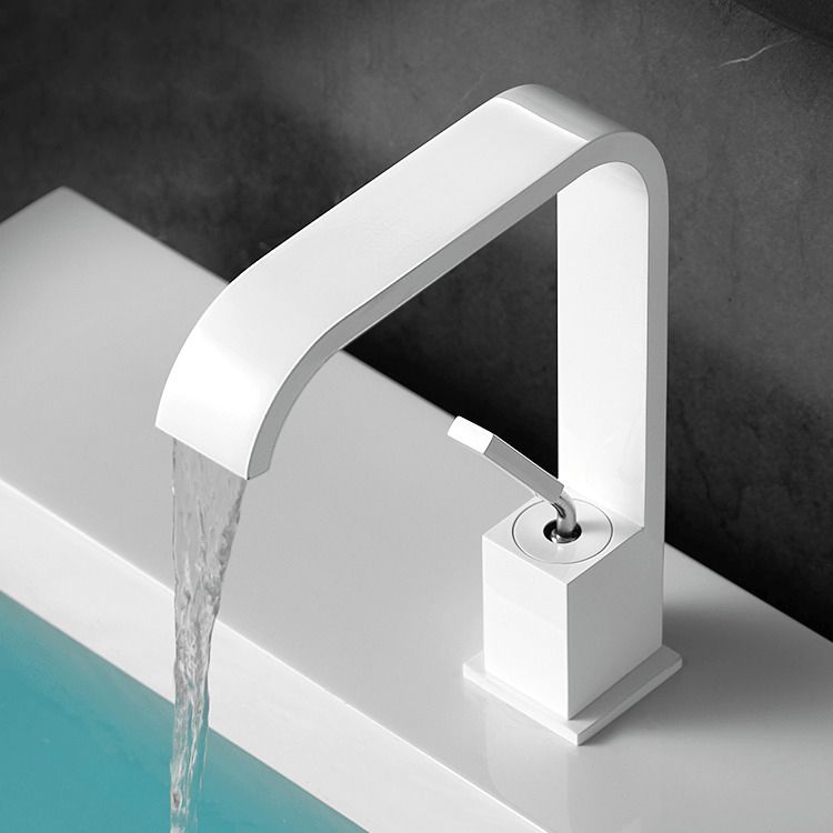 Avtoit | Waterfall Spout Widespread Sink Faucet Modern Metal Widespread Sink Faucet