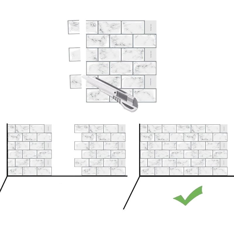 Avtoit | Simple Peel & Stick Tile Scratch-Resistant Plastic Peel and Stick Subway Tile for Shower