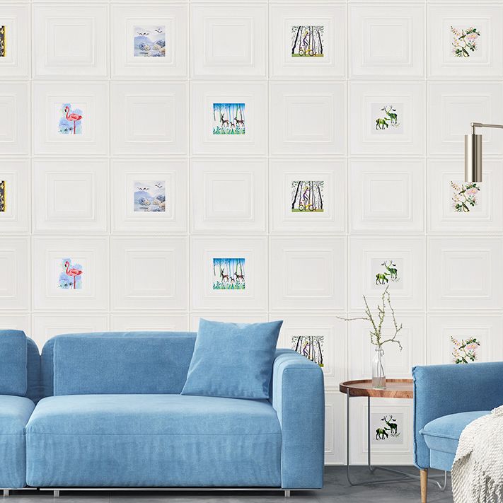 Avtoit | Modern Wall Panel Cartoon Print Peel and Stick Waterproof Wall Panel