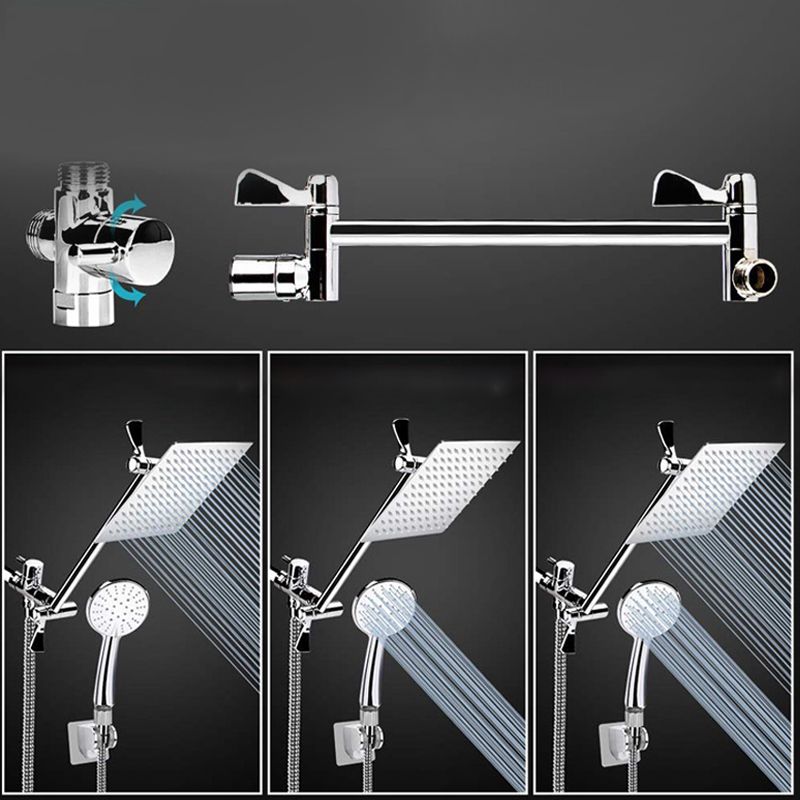 Avtoit | Silver Dual Shower Head 3 Settings Medium Flow Wall Mounted Shower Head