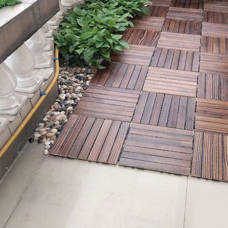 Avtoit | Farmhouse square tile floor brown pine wood for patio garden