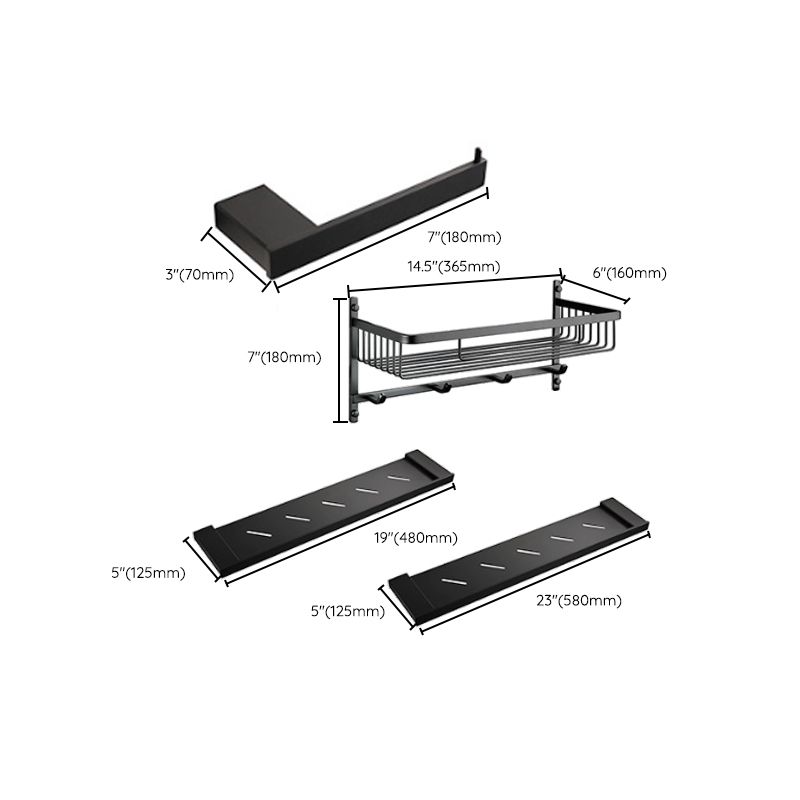 Avtoit | Traditional Bathroom Accessories Hardware Set in Black Metal