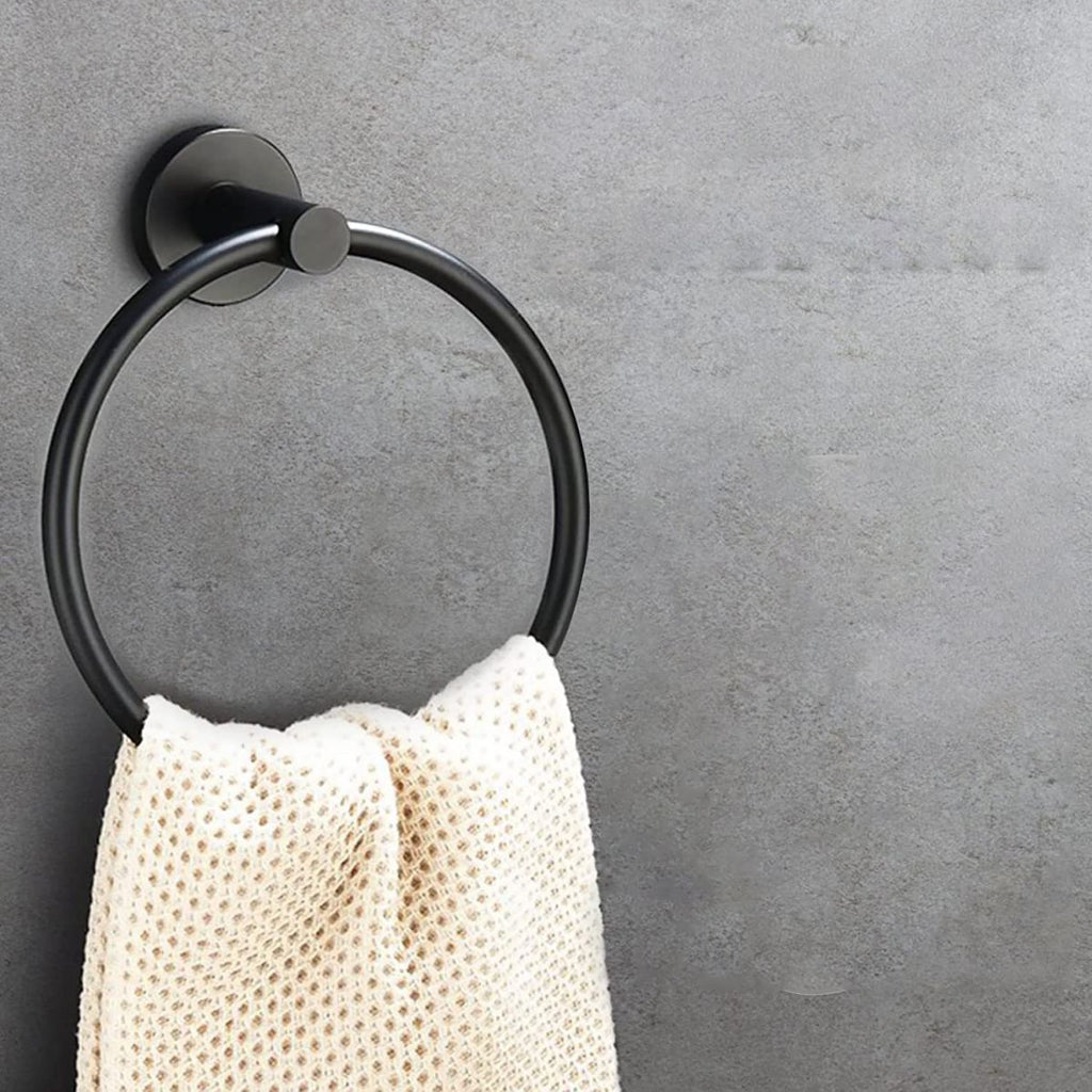 Avtoit | Matt Black Bathroom Accessory Set Stainless Steel Towel Bar/Paper Holder/Bath Towel Hook