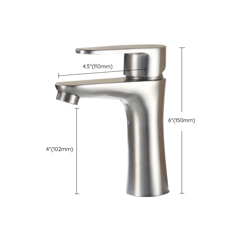 Avtoit | Contemporary Stainless Steel Sink Faucet Lever Handles Low Arc Sink Faucet